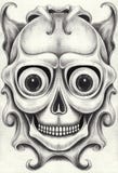 Art Surreal Skull Tattoo. Stock Photography