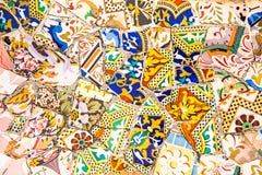 Arte ceramica in parco Guell a Barcellona, Spagna fotografia stock Arte ceramica in parco Guell a Barcellona, Spagna fotografia stock