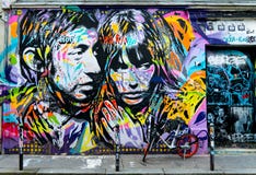 Arte de la calle de París en tributo a Serge Gainsbourg fotos de archivo libres de regalías Arte de la calle de París en tributo a Serge Gainsbourg fotos de archivo libres de regalías