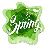 Arte di carta della primavera illustrazione di stock Arte di carta della primavera illustrazione di stock
