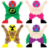 Arte enmascarado del pixel del luchador libre illustration Arte enmascarado del pixel del luchador libre illustration