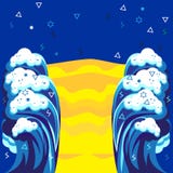 Arte moderna da onda do mar ilustração royalty free Arte moderna da onda do mar ilustração royalty free