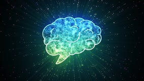 Artificial Intelligence Brain Animation, Big Data Flow Analysis, Deep Learning Modern Technologies Concepts.Neural Connection Visu