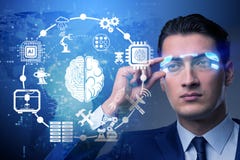 The artificial intelligence concept with businessman stock image The artificial intelligence concept with businessman stock image