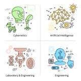 Artificial Intelligence Icon Set stock illustration Artificial Intelligence Icon Set stock illustration