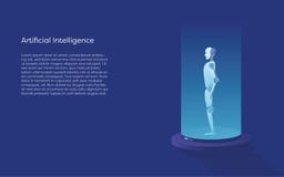 Artificial intelligence vector concept with ai robot creation. Symbol of technology, digital future, innovation. royalty free illustration Artificial intelligence vector concept with ai robot creation. Symbol of technology, digital future, innovation. royalty free illustration