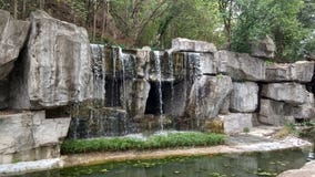 Artificial waterfall in Shunfengshan park, Shunde stock images Artificial waterfall in Shunfengshan park, Shunde stock images