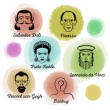 Artista famoso Icon Set stock de ilustración Artista famoso Icon Set stock de ilustración
