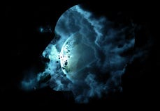 Artistic 3d Computer Generated Illustration Of A Galactic Abstract Human Artificial Intelligent Interface In A Black background stock illustration Artistic 3d Computer Generated Illustration Of A Galactic Abstract Human Artificial Intelligent Interface In A Black background stock illustration