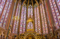 Artistic Interior Of The Sainte Chapelle In Paris Stock Photography