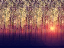 Artistic Painted Depiction Of Landscaped Poplar Tr Stock Image Artistic Painted Depiction Of Landscaped Poplar Tr Stock Image