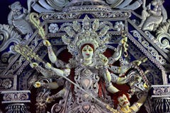 The artistic Sculpture of Hindu goddess Durga. Durga puja the biggest Hindu festival of India. the traditional sculpture design of stock photography The artistic Sculpture of Hindu goddess Durga. Durga puja the biggest Hindu festival of India. the traditional sculpture design of stock photography