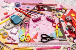 Assortment of craft supplies