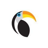 Artvektor-Logoschablone des Tukans flache lokalisiert auf wei?em Hintergrund lizenzfreie abbildung Artvektor-Logoschablone des Tukans flache lokalisiert auf wei?em Hintergrund lizenzfreie abbildung