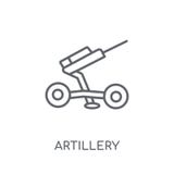 artyleryjska liniowa ikona Nowożytnego konturu logo artyleryjski pojęcie dalej ilustracji artyleryjska liniowa ikona Nowożytnego konturu logo artyleryjski pojęcie dalej ilustracji