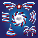 As fitas ajustaram-se nas cores azul-vermelho-brancas ao dia de Rússia Russi Imagens de Stock As fitas ajustaram-se nas cores azul-vermelho-brancas ao dia de Rússia Russi Imagens de Stock