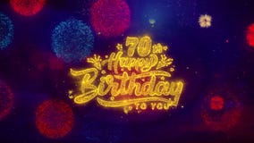 70.as partículas de saludo de la chispa del texto del feliz cumpleaños en los fuegos artificiales coloreados 70.as partículas de saludo de la chispa del texto del feliz cumpleaños en los fuegos artificiales coloreados