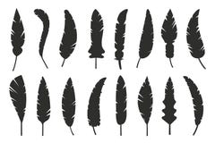 As penas vector a silhueta preto e branco ilustração stock As penas vector a silhueta preto e branco ilustração stock