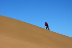 Ascending The Sand Dune Stock Photos