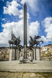 Asenevtsi monument in Veliko Tarnovo surrounding by traditional houses. Bulgaria stock photo Asenevtsi monument in Veliko Tarnovo surrounding by traditional houses. Bulgaria stock photo