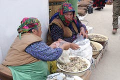 Ashgabat, Turkmenistan - February 26. Portrait of two unidentif stock photo Ashgabat, Turkmenistan - February 26. Portrait of two unidentif stock photo
