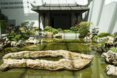 Asia Chinese, Beijing, China Garden Museum, indoor exhibition hall royalty free stock photography Asia Chinese, Beijing, China Garden Museum, indoor exhibition hall royalty free stock photography