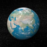 Asia on earth - 3D render royalty free illustration Asia on earth - 3D render royalty free illustration