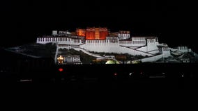 Potala by night stock photos Potala by night stock photos