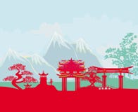 Asian abstract landscape stock illustration Asian abstract landscape stock illustration