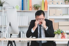 Asian businessman at office stock photos Asian businessman at office stock photos