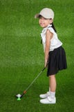 Asian Chinese little girl playing golf Stock Image Asian Chinese little girl playing golf Stock Image