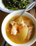 Asian ethnic food, papaya soup & vegetables royalty free stock photo Asian ethnic food, papaya soup & vegetables royalty free stock photo