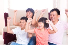 Asian family playing game at home. royalty free stock photos Asian family playing game at home. royalty free stock photos