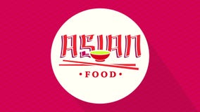 asian food sign idea with letters similar to japanese characters
