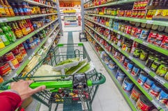 Asian grocery aisle. Cruising down with cart on an asian grocery aisle Asian grocery aisle. Cruising down with cart on an asian grocery aisle