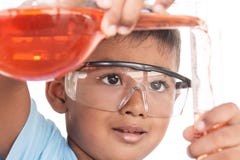 Asian kids and science experiments royalty free stock images Asian kids and science experiments royalty free stock images