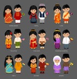 Asian people in national dress. vector illustration Asian people in national dress. vector illustration