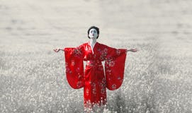 Asian style female portrait, art color royalty free stock image Asian style female portrait, art color royalty free stock image