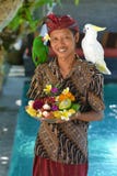 Asian Waiter With A Tray Of Tropical Fruits Stock Photo Asian Waiter With A Tray Of Tropical Fruits Stock Photo
