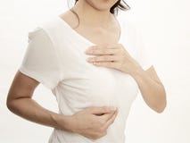 Woman examining herself for breast cancer royalty free stock images Woman examining herself for breast cancer royalty free stock images