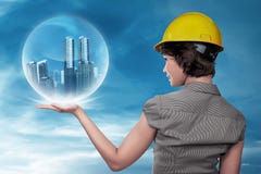 Asian Woman Contractor Royalty Free Stock Image