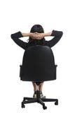 Asiatisches Geschäftsfrau sitzendes backview Stockbilder Asiatisches Geschäftsfrau sitzendes backview Stockbilder
