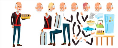 Asiatisk gamal manvektor Pensionär Person Portrait Äldre folk igen Animeringskapelseuppsättning Framsidasinnesrörelser, gester stock illustrationer Asiatisk gamal manvektor Pensionär Person Portrait Äldre folk igen Animeringskapelseuppsättning Framsidasinnesrörelser, gester stock illustrationer