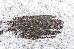 The asphalt covered with snow, lots of snow in the middle of the snow cleared, Snow background royalty free stock photography The asphalt covered with snow, lots of snow in the middle of the snow cleared, Snow background royalty free stock photography