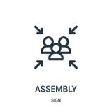 assembly icon vector from sign collection. Thin line assembly outline icon vector illustration vector illustration assembly icon vector from sign collection. Thin line assembly outline icon vector illustration vector illustration