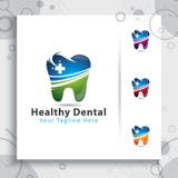 Assistenza medica o vettore dentario di progettazione di logo della clinica per sano e royalty illustrazione gratis Assistenza medica o vettore dentario di progettazione di logo della clinica per sano e royalty illustrazione gratis