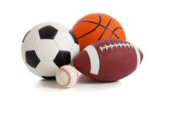 Assorted Sports Balls On White Stock Images Assorted Sports Balls On White Stock Images
