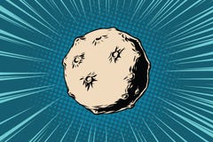 Asteroïde avec des cratères dans l'espace illustration de vecteur Asteroïde avec des cratères dans l'espace illustration de vecteur