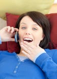 Astonished Teen Girl Talking On Phone Royalty Free Stock Images Astonished Teen Girl Talking On Phone Royalty Free Stock Images