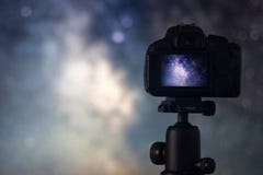 Astrofotografia Astronautycznej astronomii ujawnienia Długa fotografia zdjęcie royalty free Astrofotografia Astronautycznej astronomii ujawnienia Długa fotografia zdjęcie royalty free